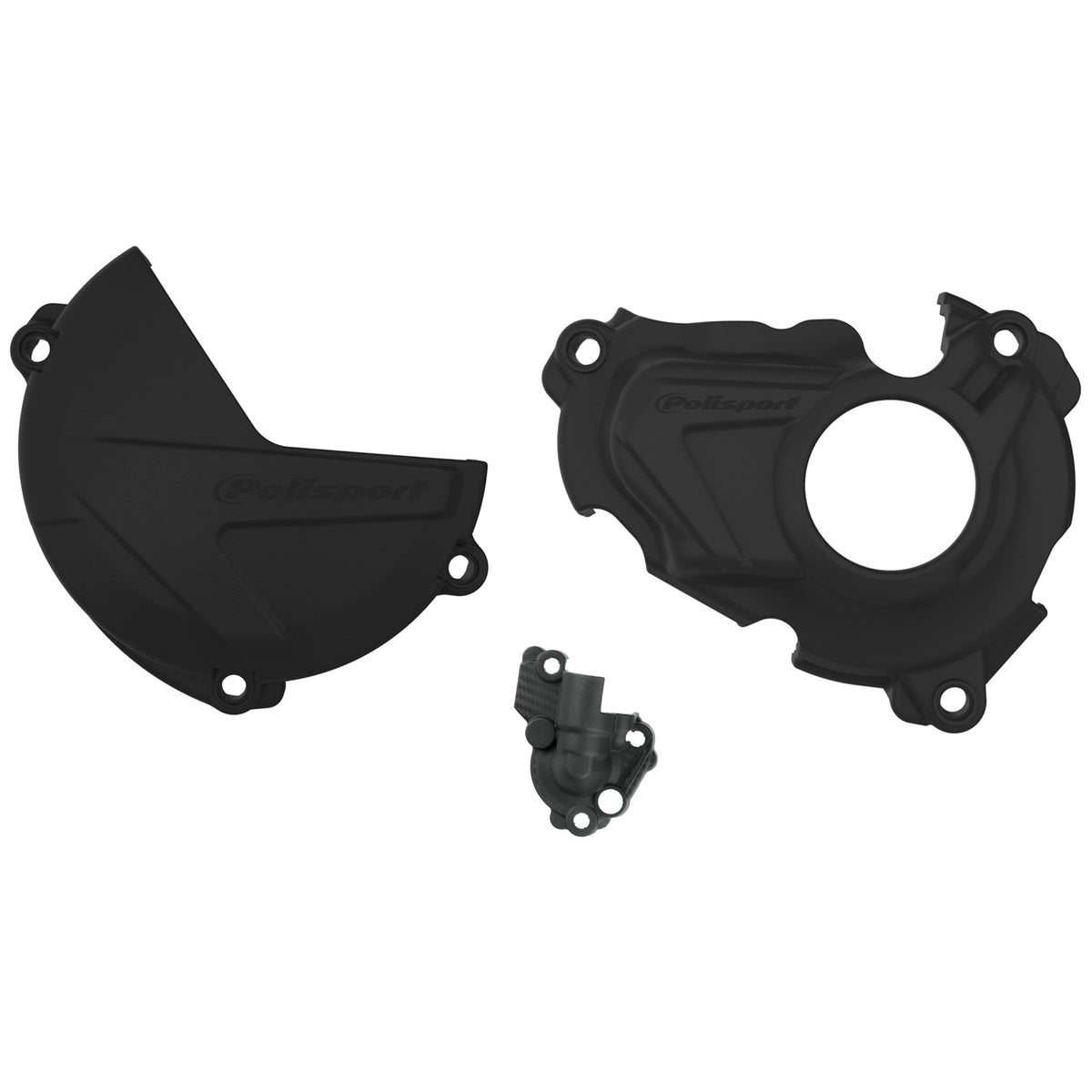 Polisport Clutch and Ignition Cover Protector Kit (Black)- Compatible with Yamaha