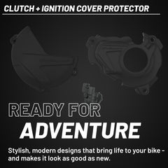 Polisport Clutch and Ignition Cover Protector Kit (Black)- Compatible with Yamaha