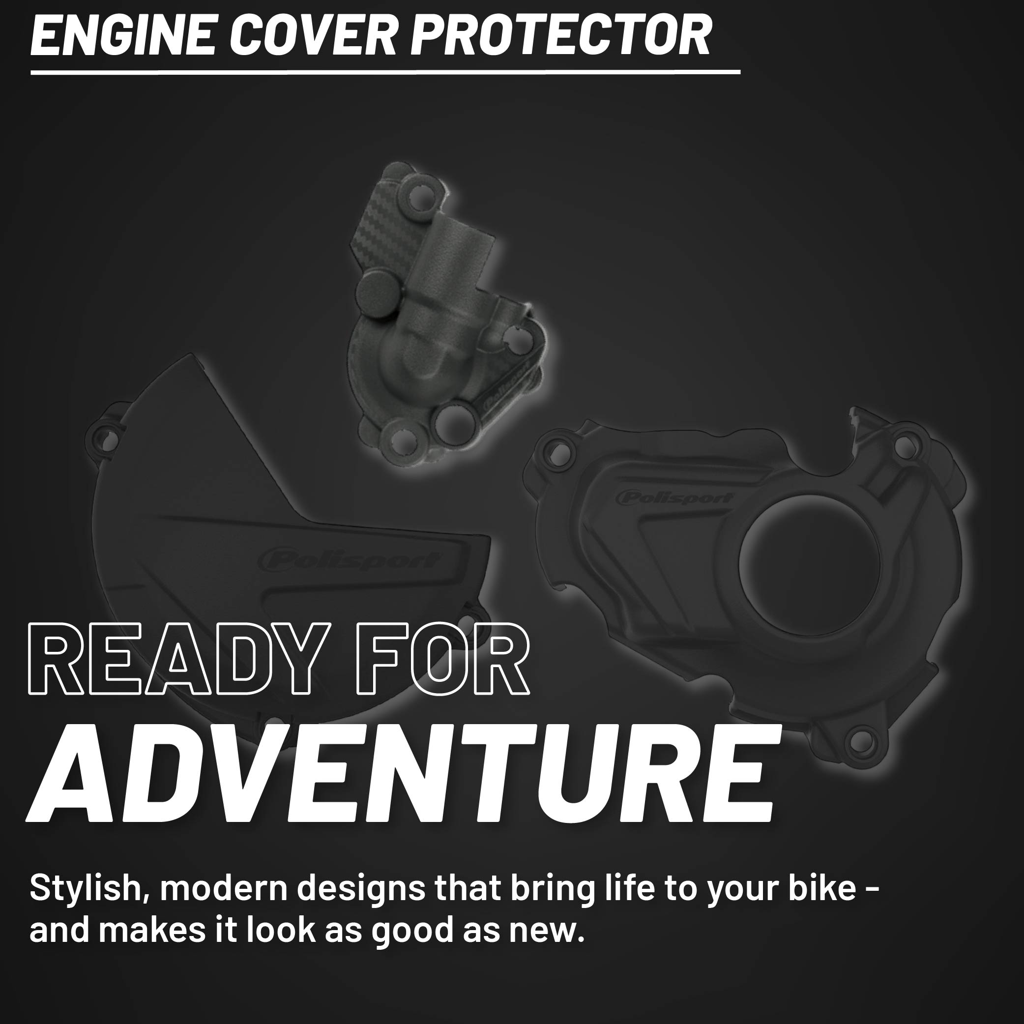 Polisport Clutch and Ignition Cover Protector Kit (Black) - Comptible with Yamaha YZ250FX(2020-2023)