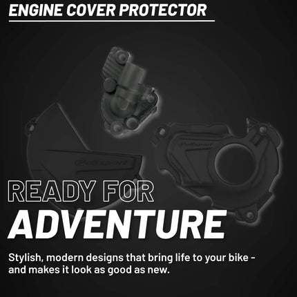 Polisport Clutch and Ignition Cover Protector Kit (Black) - Comptible with Yamaha YZ250FX(2020-2023)