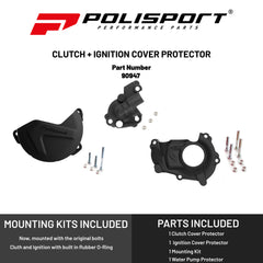 Polisport Clutch & Ignition Cover Protector Kit For YZ450F 18-24 WR450F/YZ450FX 19-24