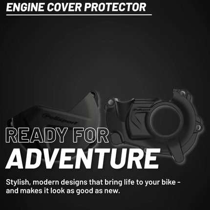 Polisport Clutch and Ignition Cover Protector Kit (Black) - Compatible With Yamaha YZ450F(2018-2024) & WR450F/YZ450FX(2019-2023)