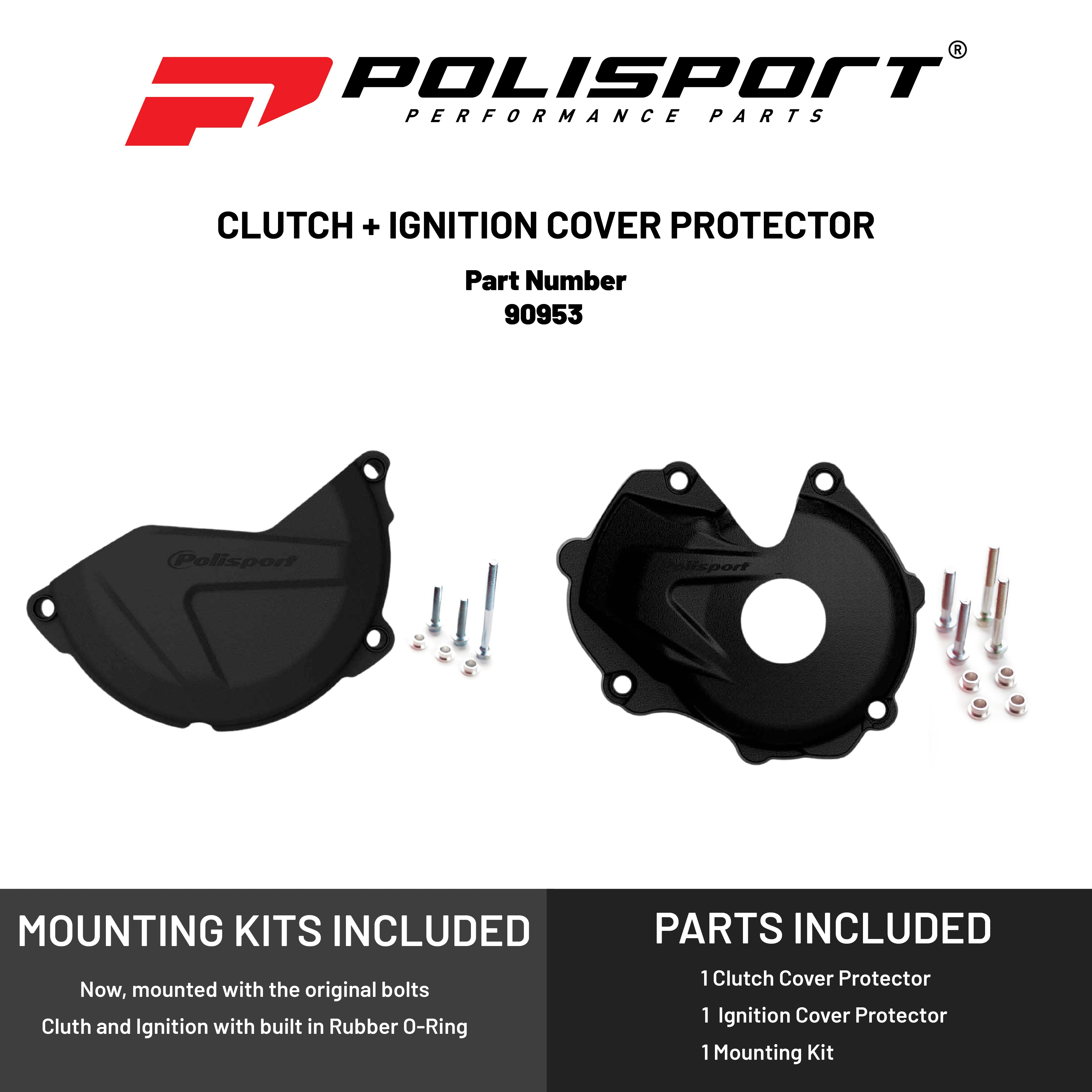 Polisport Clutch & Ignition Cover Protector Kit For Kawasaki KX 450F (2016-2018)