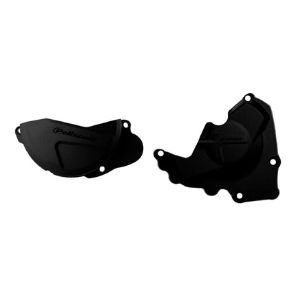 Polisport Clutch and Ignition Cover Protector Kit (Black) - Compatible with Honda CRF250R (2013-2017)