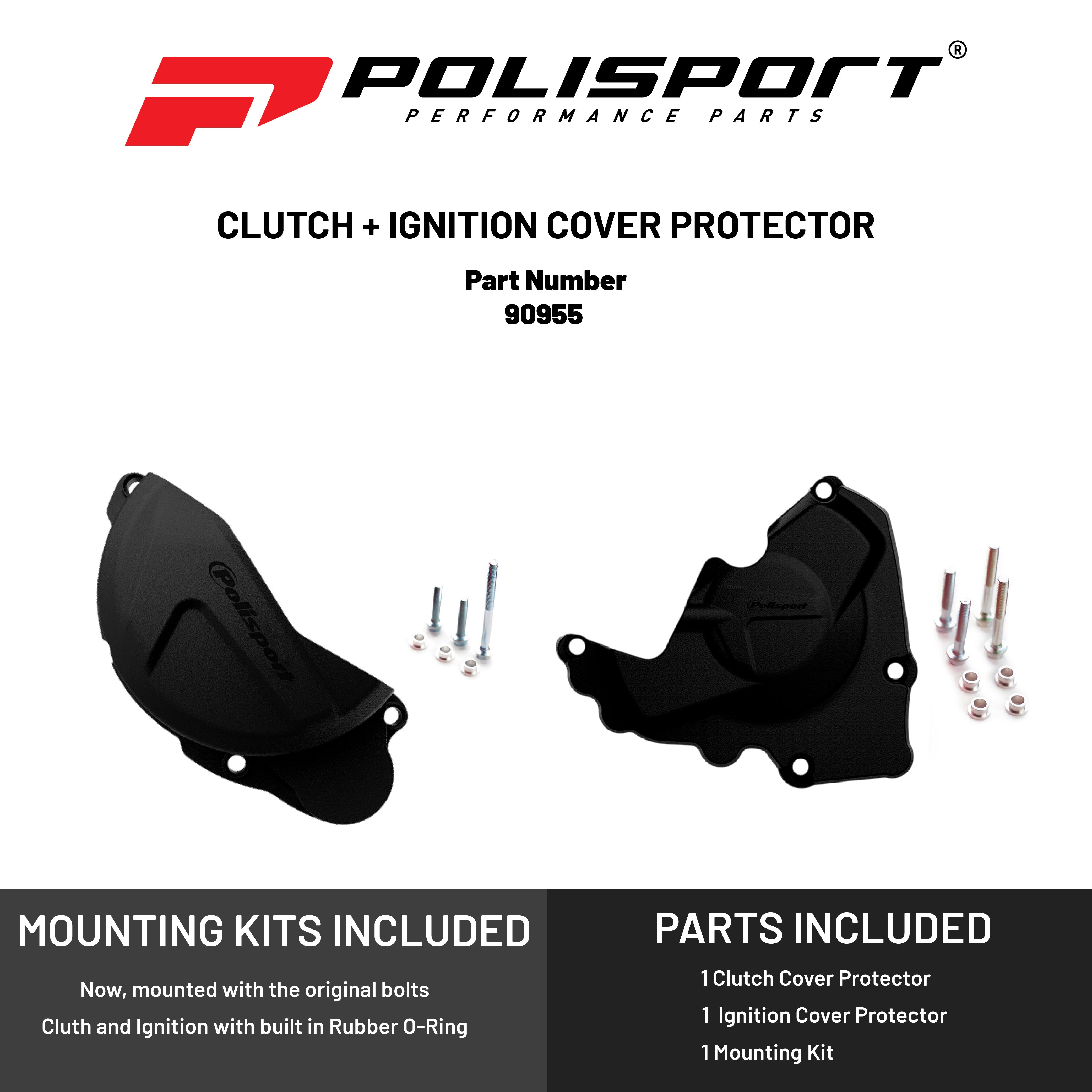 Polisport Clutch & Ignition Cover Protector Kit For Honda CRF250R (2013-2017)