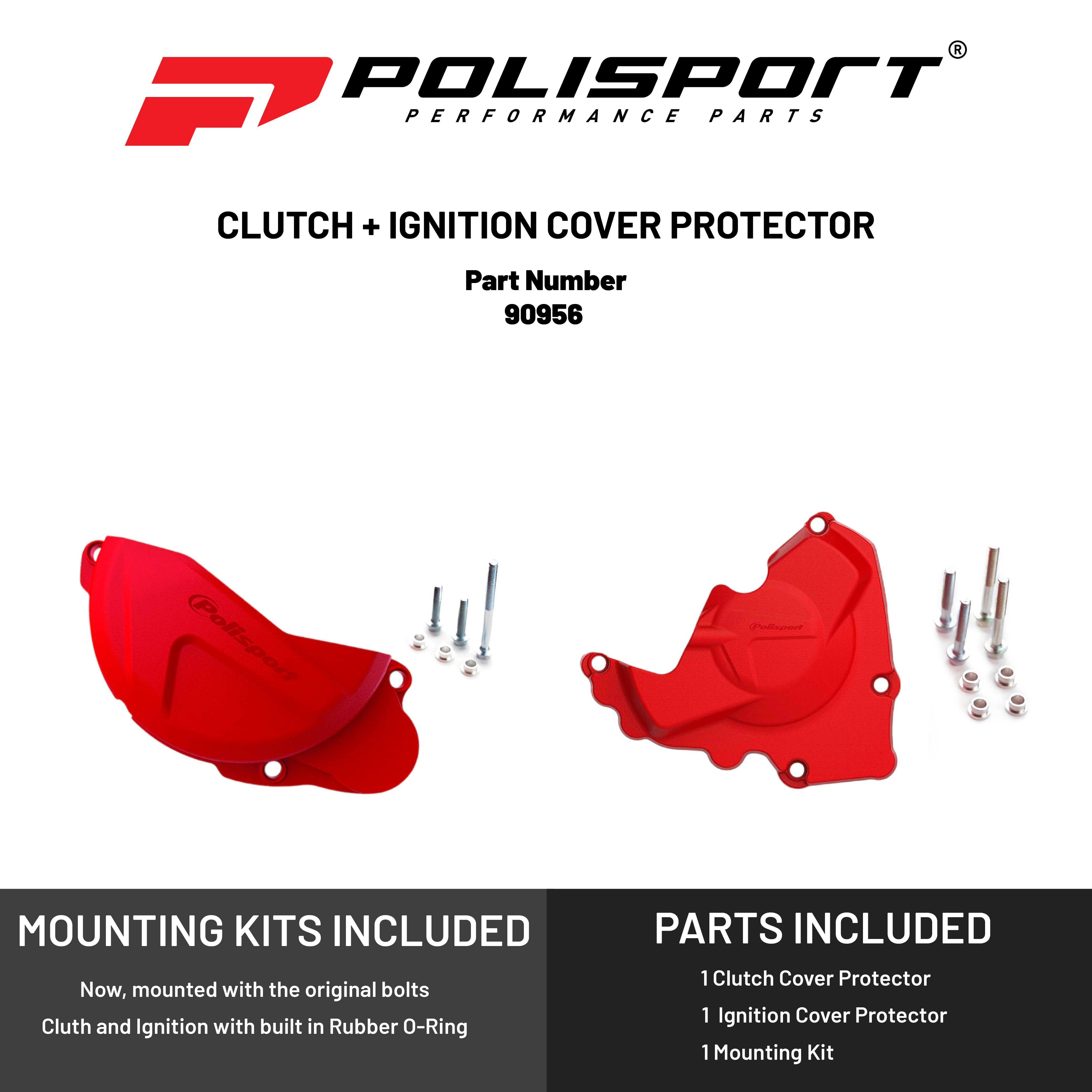 Polisport Clutch & Ignition Cover Protector Kit For Honda CRF250R (2013-2017)