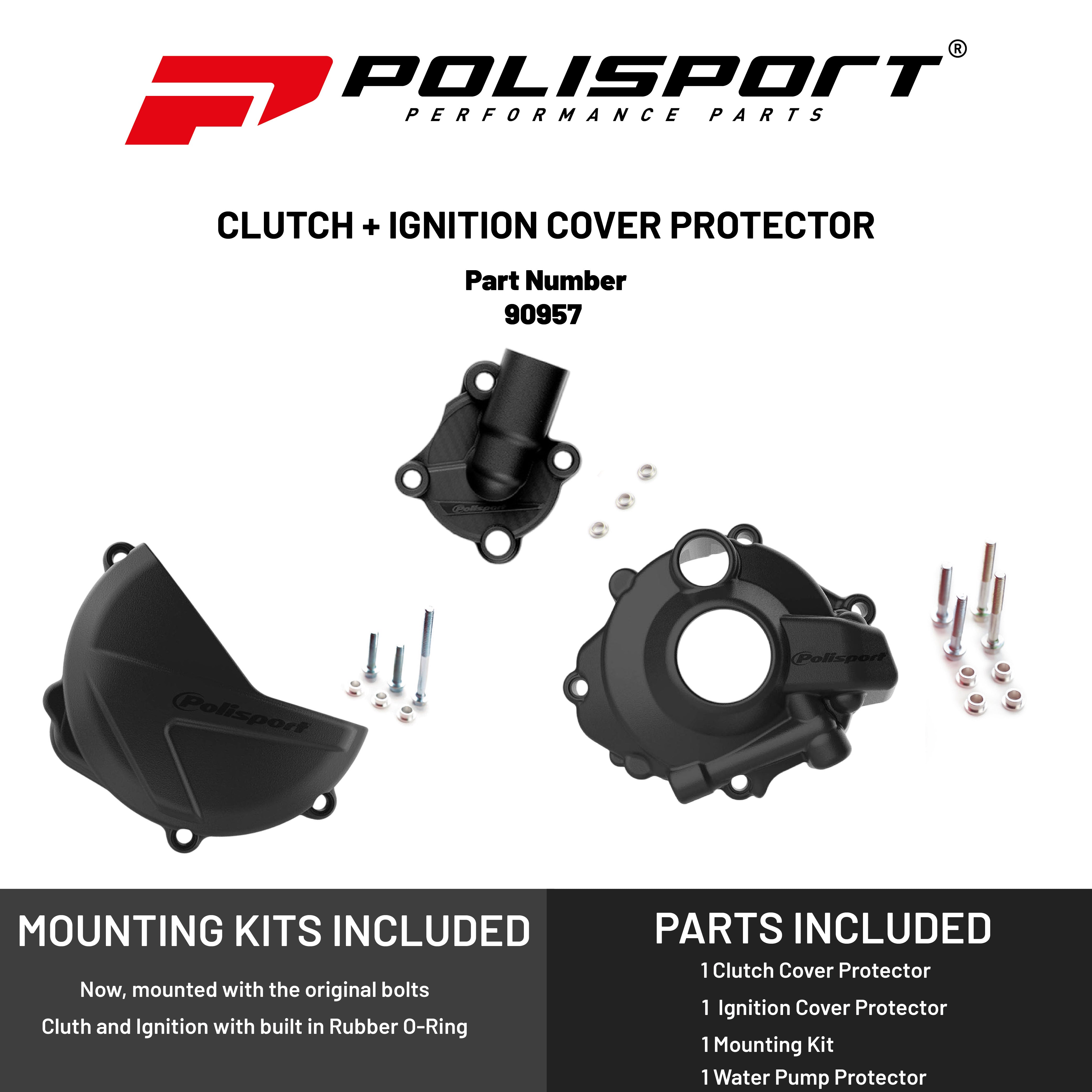 Polisport Clutch & Ignition Cover Protector Kit For Honda CRF250R (2018-2024)