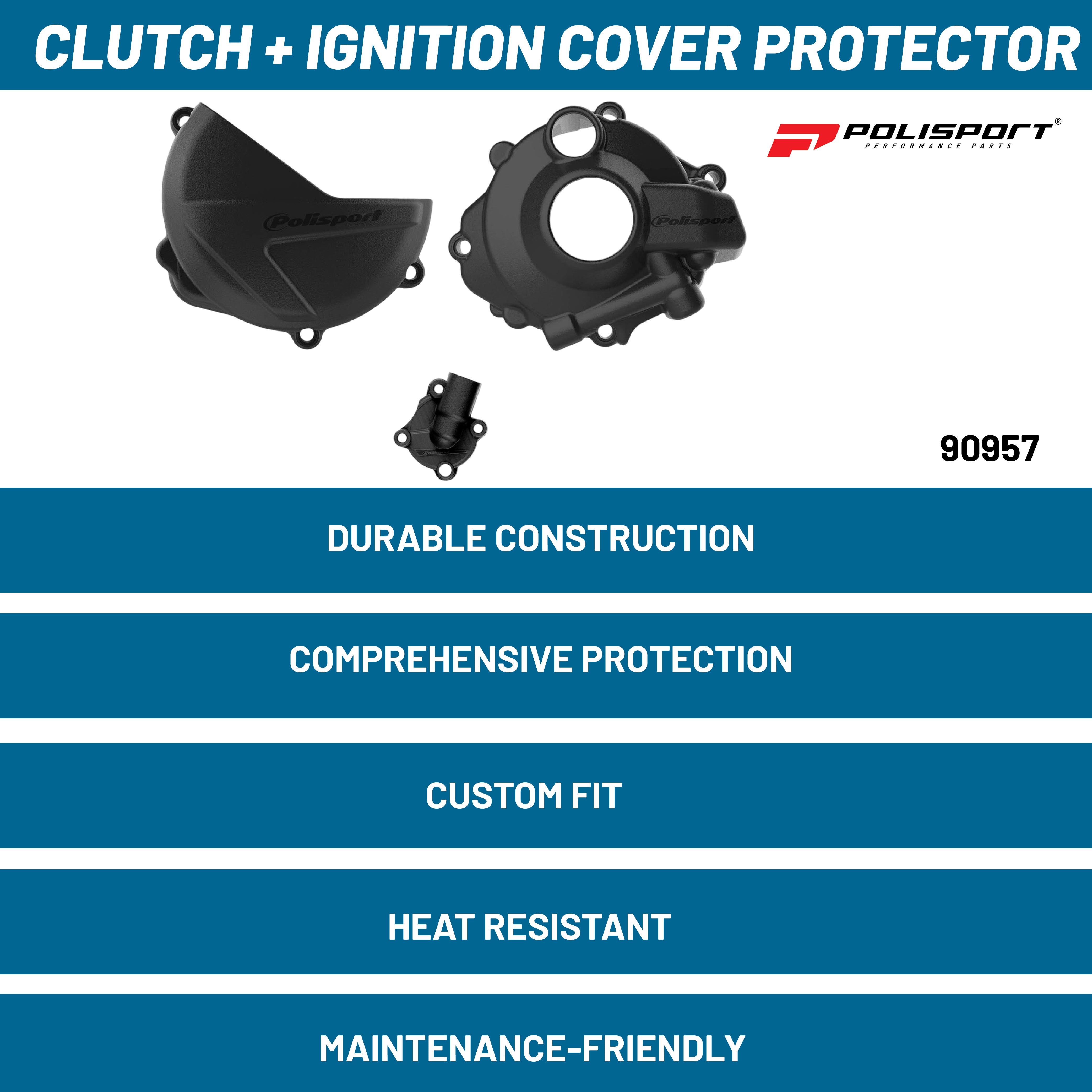 Polisport Clutch & Ignition Cover Protector Kit For Honda CRF250R (2018-2024)