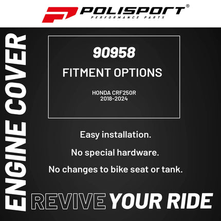 Polisport Clutch and Ignition Cover Protector Kit (Red) - Compatible with Honda CRF250R (2018-2024)
