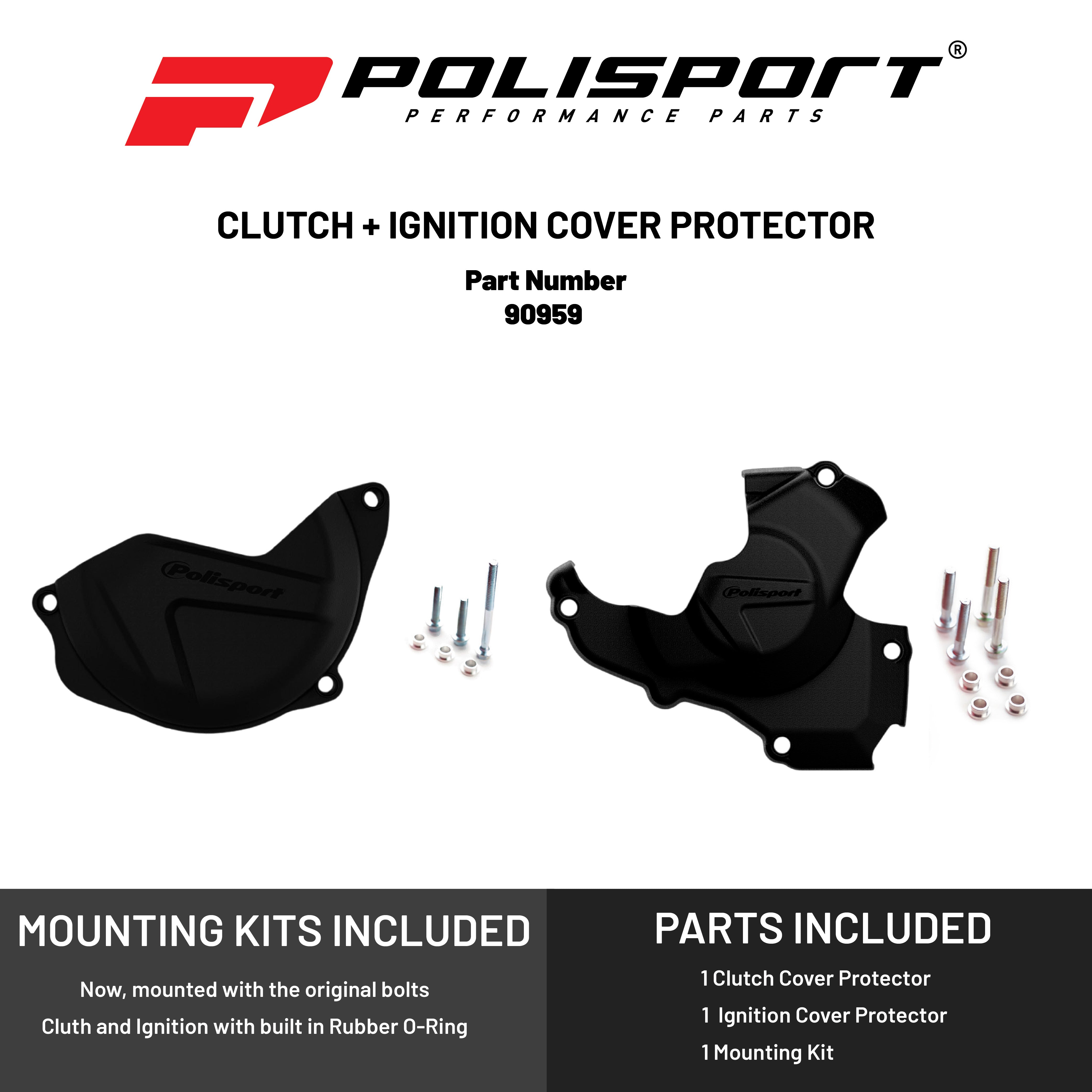 Polisport Clutch & Ignition Cover Protector Kit For Honda CRF450R (2010-2016)