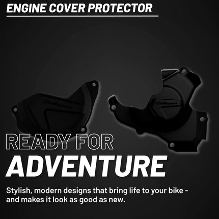 Polisport Clutch and Ignition Cover Protector Kit (Black) - Compatible with Honda CRF450R (2010-2016)