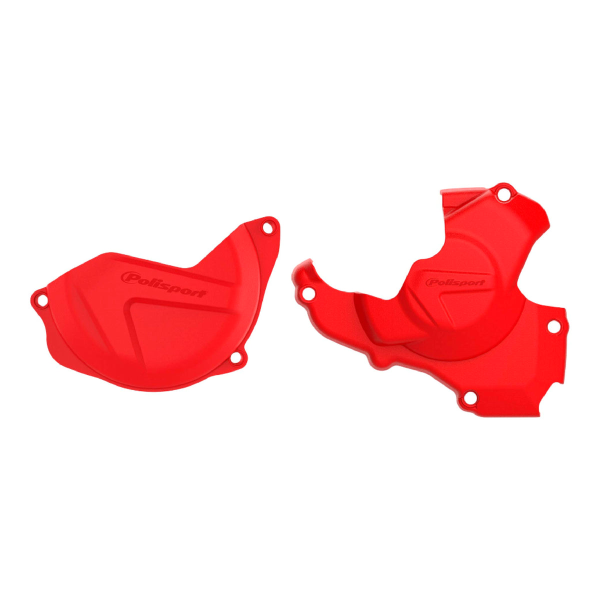 Polisport Clutch and Ignition Cover Protector Kit (Red) - Compatible with Honda CRF450R (2010-2016)