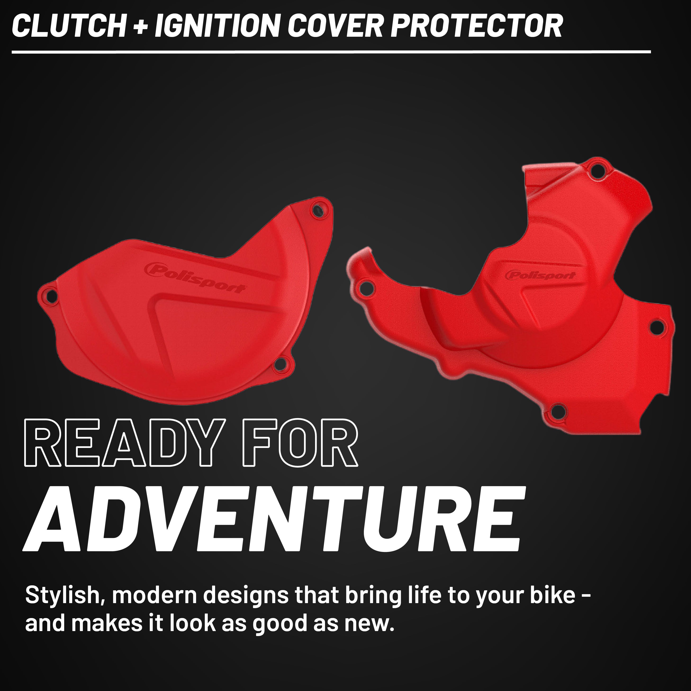 Polisport Clutch and Ignition Cover Protector Kit (Red) - Compatible with Honda CRF 450R (2010-2016)