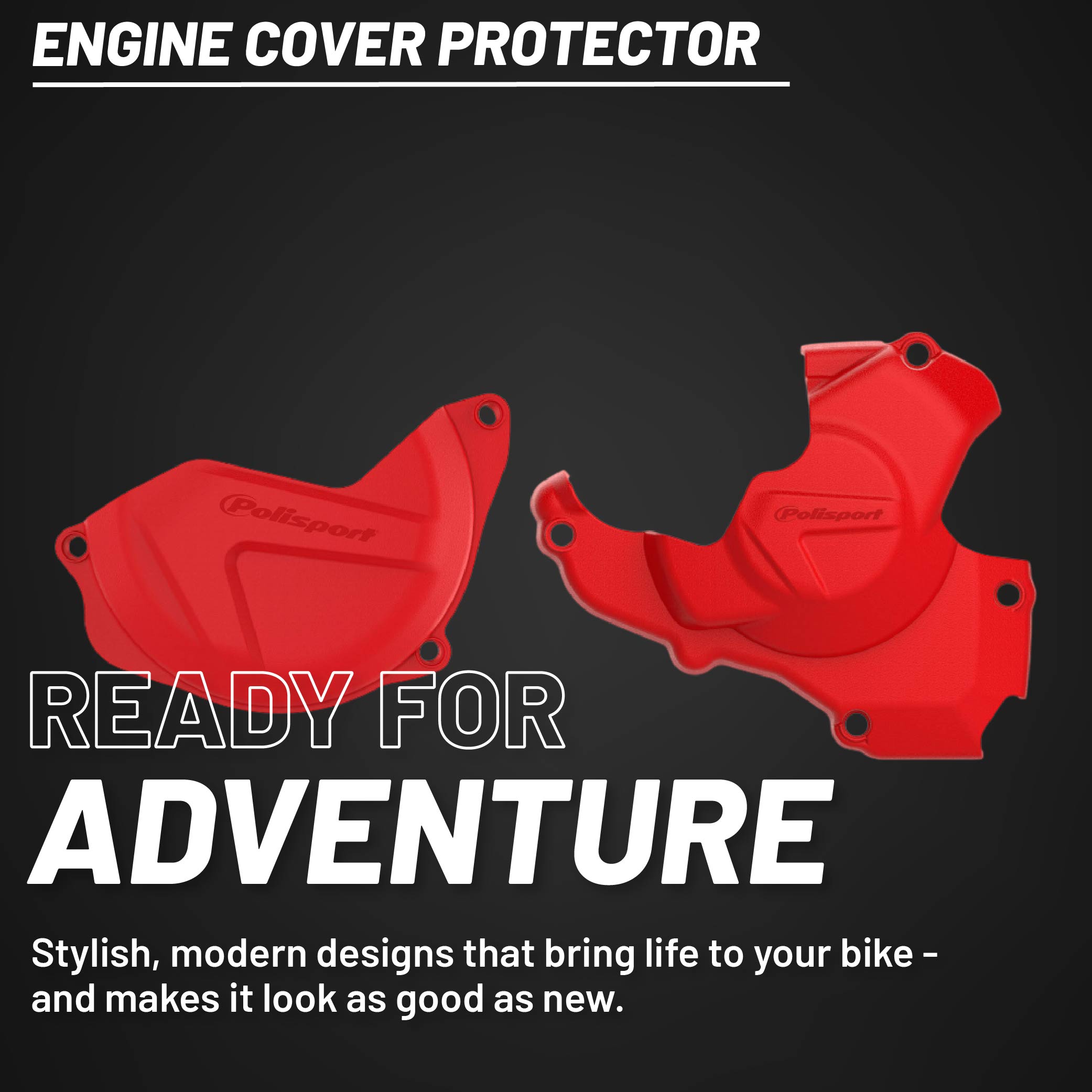 Polisport Clutch and Ignition Cover Protector Kit (Red) - Compatible with Honda CRF450R (2010-2016)