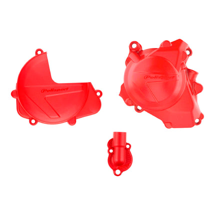 Polisport Clutch and Ignition Cover Protector Kit (Red) - Compatible with Honda CRF450R(17-25)