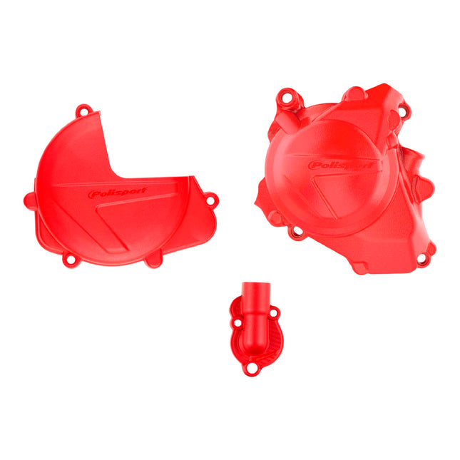Polisport Clutch and Ignition Cover Protector Kit (Red) - Compatible with Honda CRF450R(17-25)