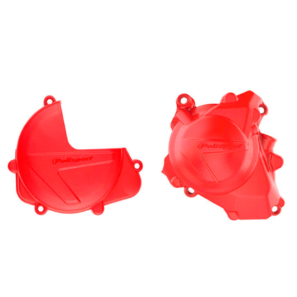 Polisport Clutch and Ignition Cover Protector Kit (Red) - Compatible with Honda CRF450R(17-25)