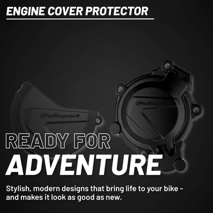 Polisport Clutch and Ignition Cover Protector Kit (Black) - Compatible with KTM SX/XC125/150 & Husqvarna TC125 (2016-2018)
