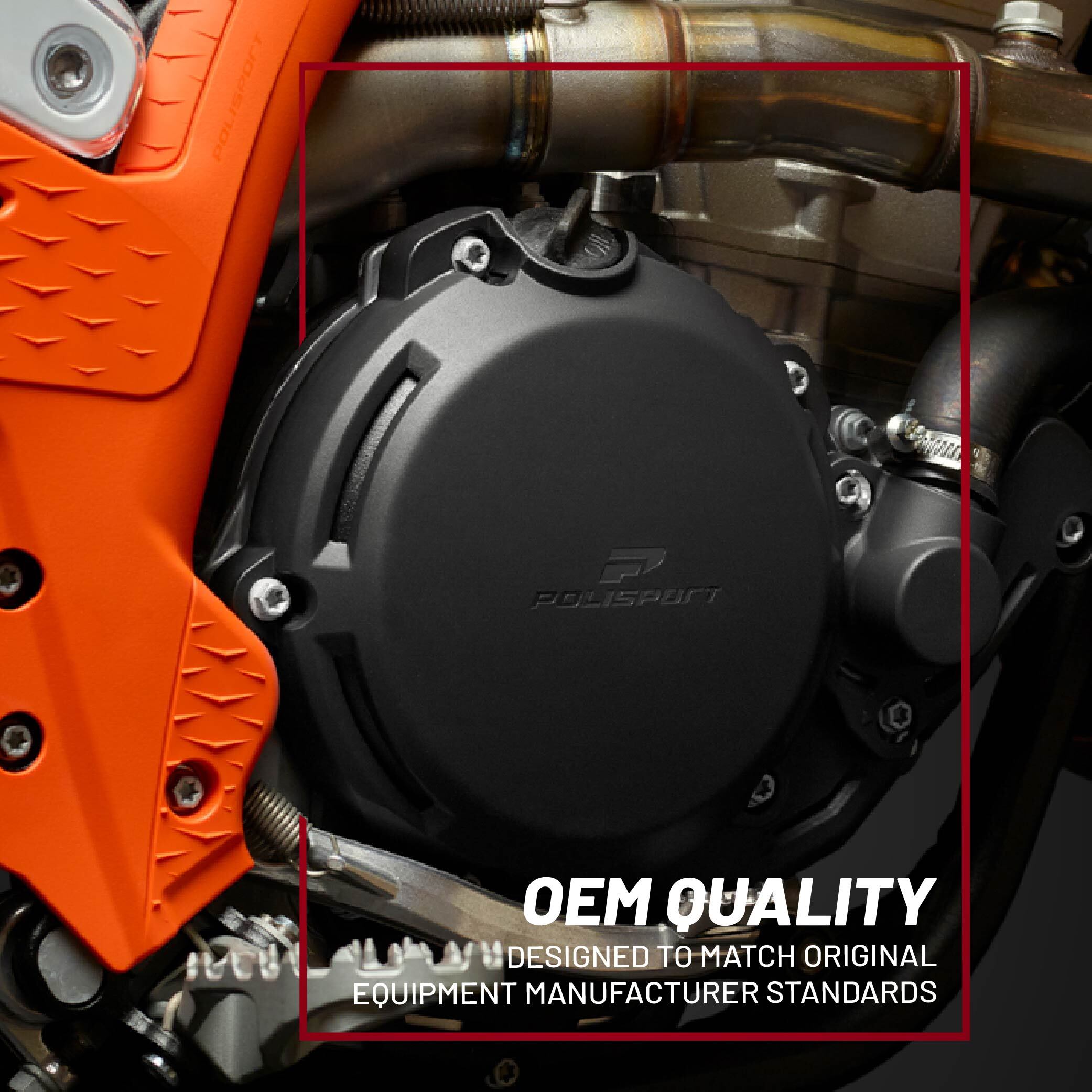 Polisport Clutch and Ignition Cover Protector Kit (Orange) - Compatible with KTM XC/SX 125/200 & Husqvarna TC 125 (2016-2018)