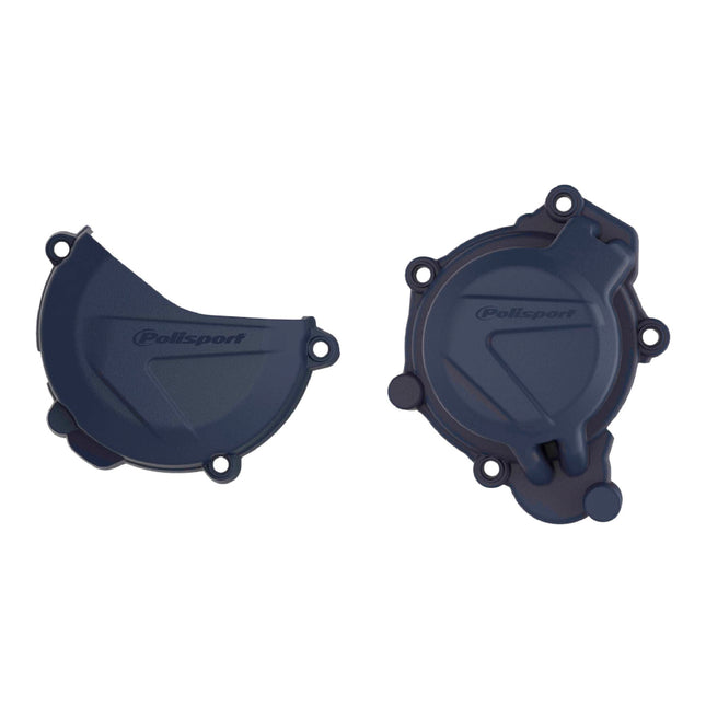 Polisport Clutch and Ignition Cover Protector Kit (Blue) - Compatible with Husqvarna TC125(2016-2018)