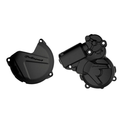 Polisport Clutch and Ignition Cover Protector Kit (Black) - Compatible with KTM EXC/XC-W 250/300 (2013-2016)