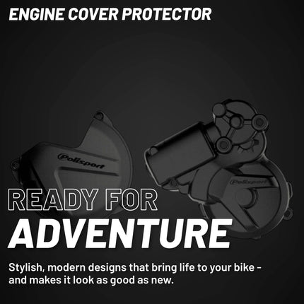 Polisport Clutch and Ignition Cover Protector Kit (Black) - Compatible with KTM EXC/XC-W 250/300 (2013-2016)
