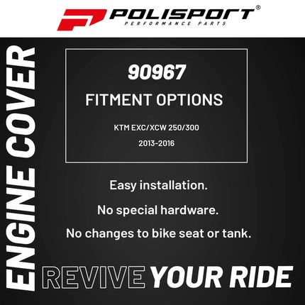 Polisport Clutch and Ignition Cover Protector Kit (Orange) - Compatible with KTM EXC/XCW 250/300(13-16)