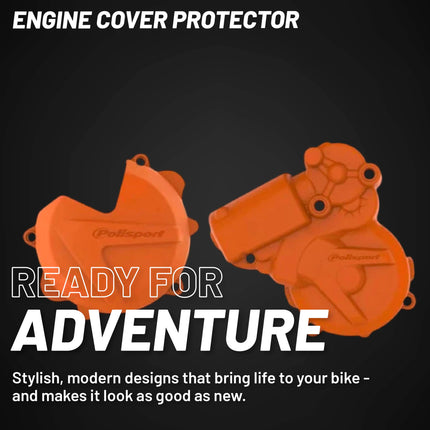 Polisport Clutch and Ignition Cover Protector Kit (Red) - Compatible with KTM EXC/XCW 250/300(13-16)