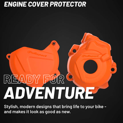 Polisport Clutch and Ignition Cover Protector Kit (Orange) - Compatible with KTM XC-F/SX-F 250/350 (2009-2016)