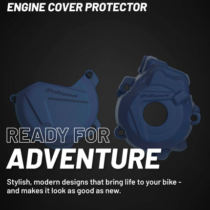 Polisport Clutch and Ignition Cover Protector Kit (Blue) - Compatible with KTM SX-F/XC-F 250/350 & Husquvarna FC (13-15)