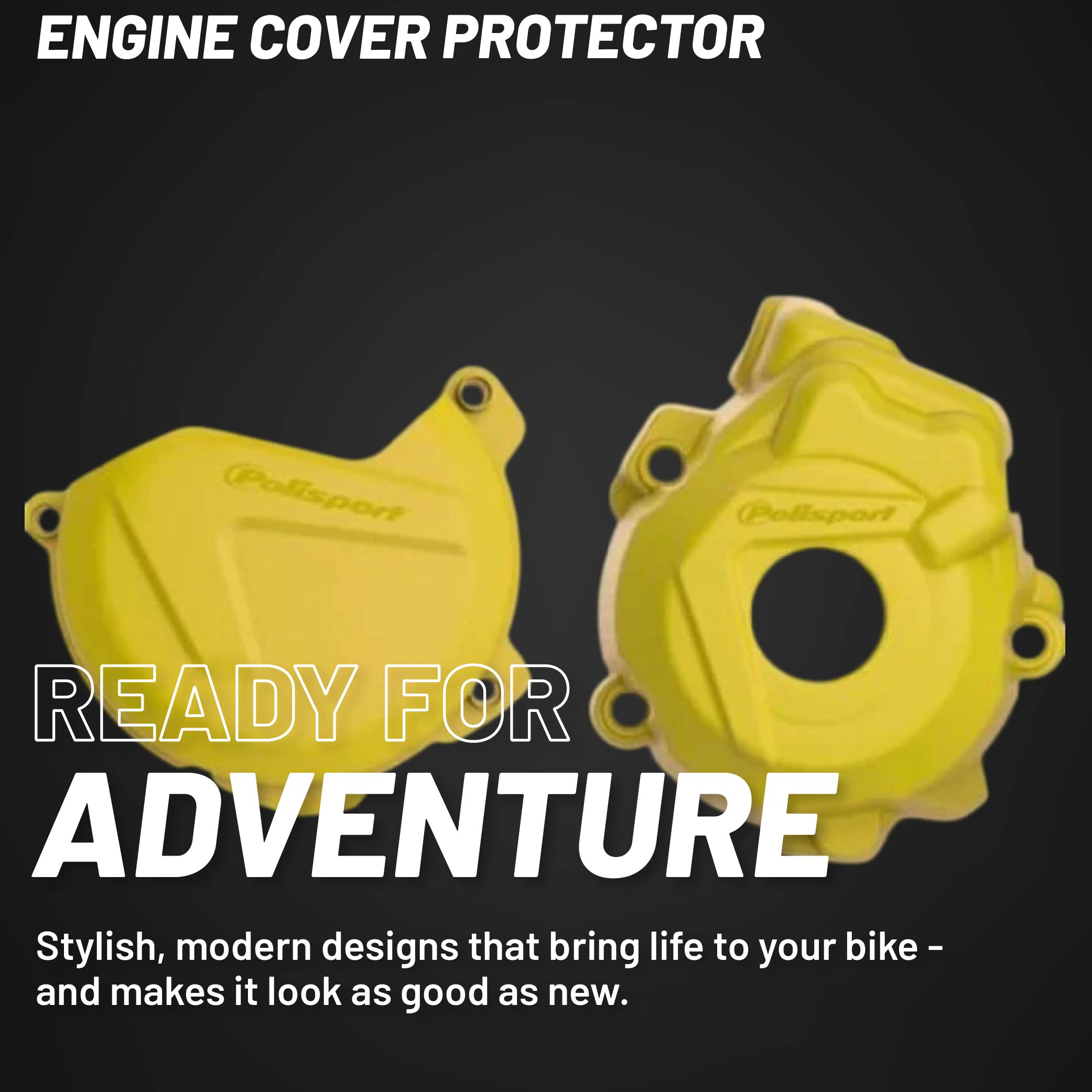 Polisport Clutch and Ignition Cover Protector Kit (Yellow) - Compatible with KTM SX-F/XC-F 250/350 & Husquvarna FC (13-15)