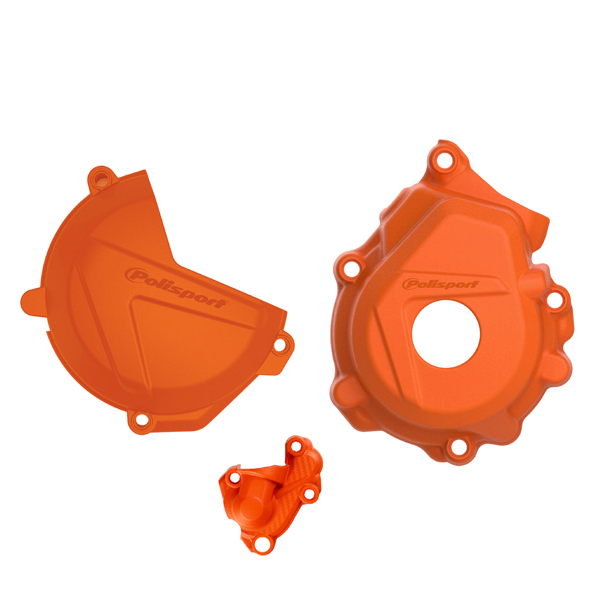 Polisport Clutch and Ignition Cover Protector Kit (Orange) - Compatible with KTM