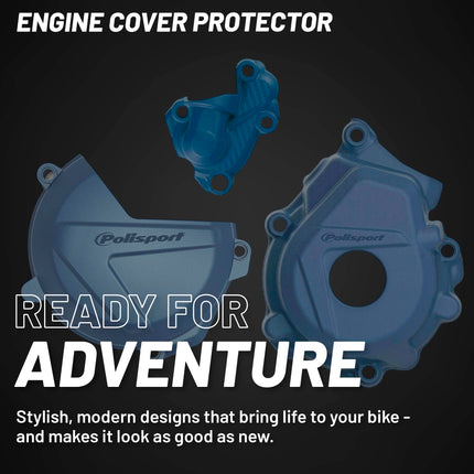 Polisport Clutch and Ignition Cover Protector Kit (Blue) - Compatible with Husqvarna FC250/350 (2016-2022)