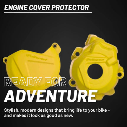 Polisport Clutch and Ignition Cover Protector Kit (Yellow) - Compatible with KTM SX-F/XC-F 250/350 & Husquvarna FC (16-25)