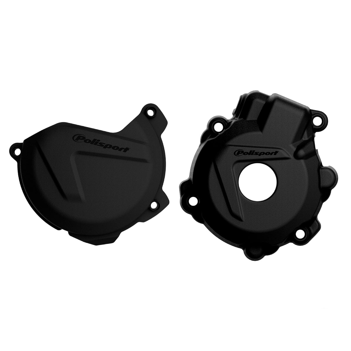 Polisport Clutch and Ignition Cover Protector Kit (Black) - Compatible with KTM and Husqvarna