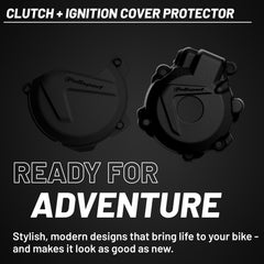 Polisport Clutch and Ignition Cover Protector Kit (Black) - Compatible with KTM and Husqvarna