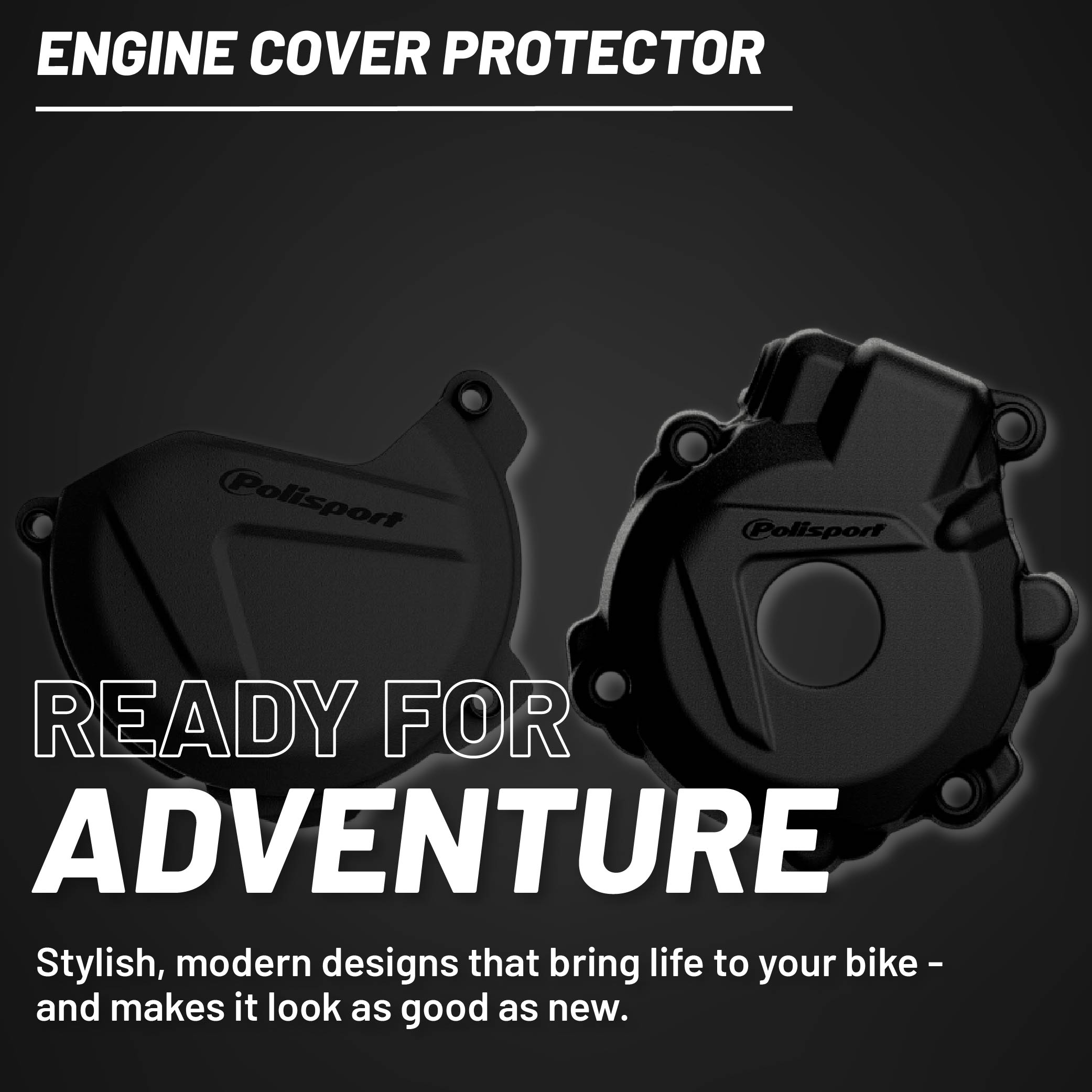 Polisport Clutch and Ignition Cover Protector Kit (Black) - Compatible with KTM EXC-F/XCF-W 250/350 & Husqvarna FE 250/350 (2014-2016)