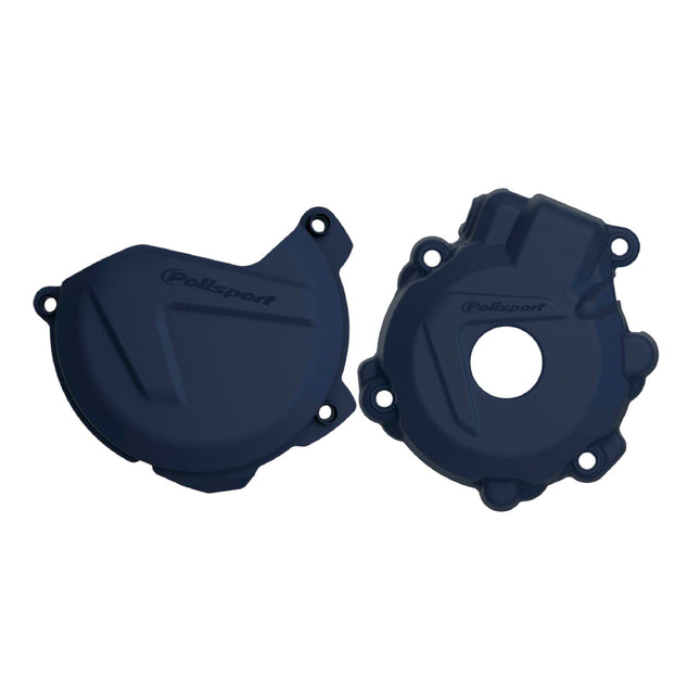 Polisport Motocross Motorcycles (MX) Engine Covers Protector Kit - For Husqvarna FE 250/350 (2014-2016), KTM EXC-F 250 (2014-2016) Dirt Bikes