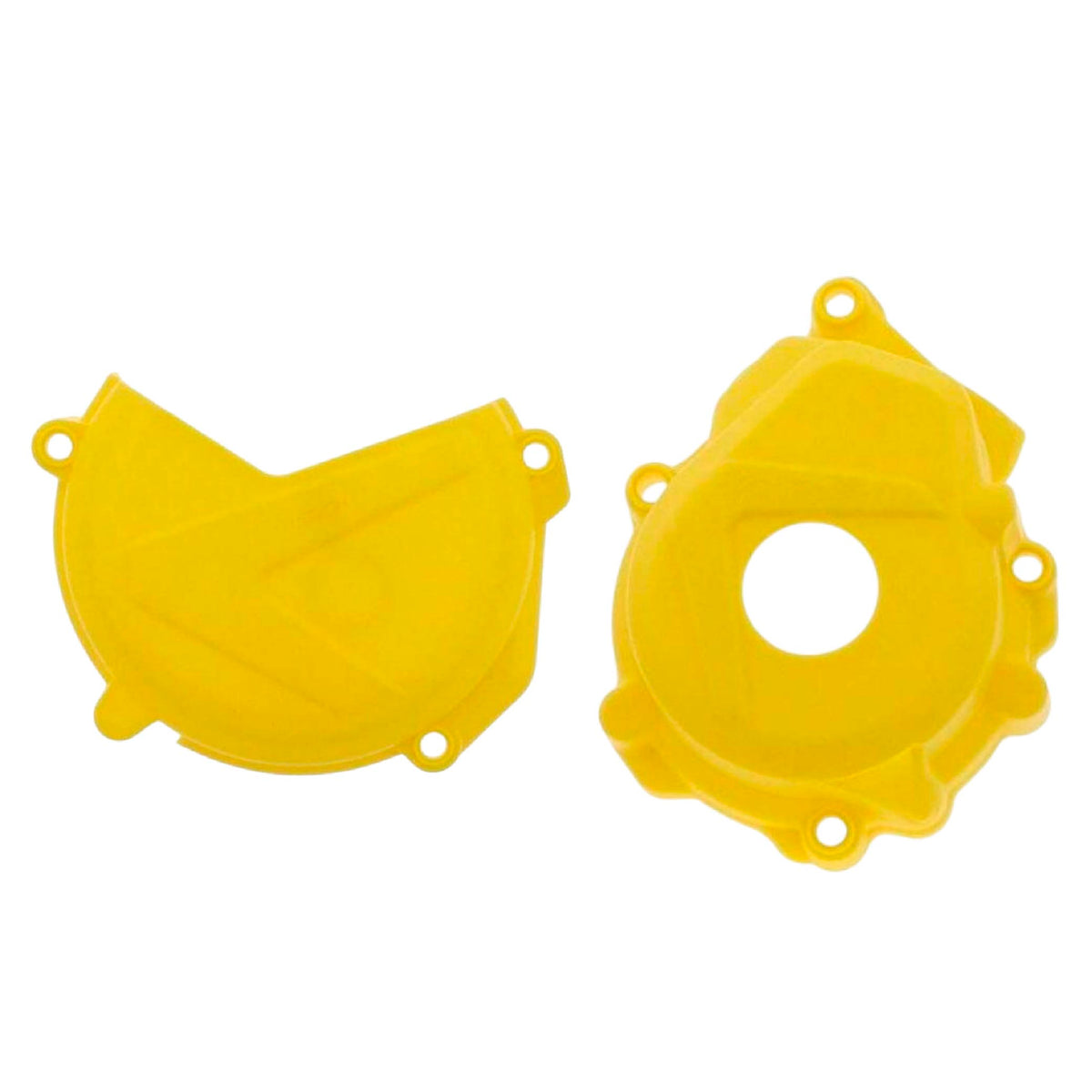 Polisport Clutch and Ignition Cover Protector Kit (Yellow) - Compatible with Husquvarna FE 250/350 & KTM EXC-F250 (2014-2016)