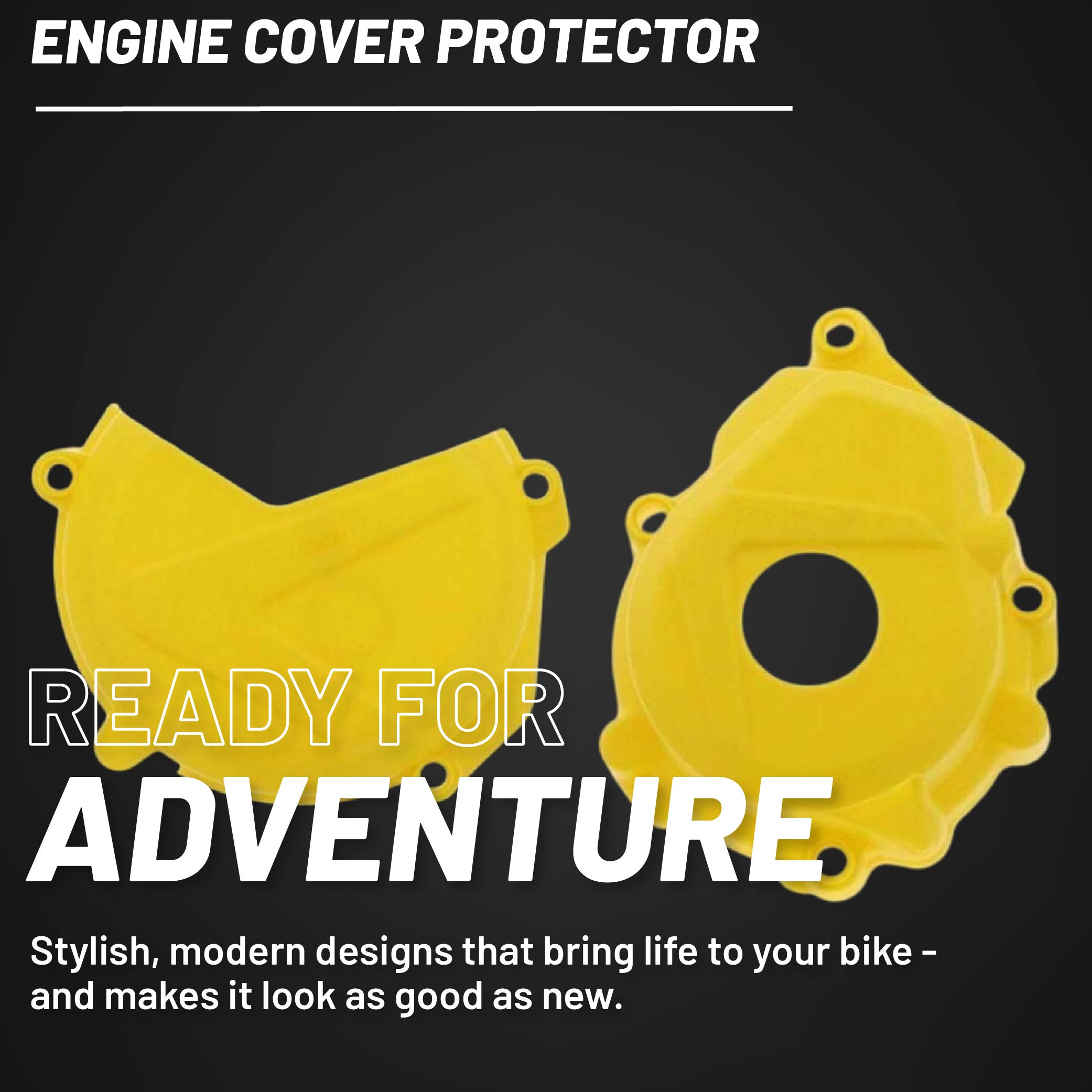 Polisport Clutch and Ignition Cover Protector Kit (Yellow) - Compatible with Husquvarna FE 250/350 & KTM EXC-F250 (2014-2016)
