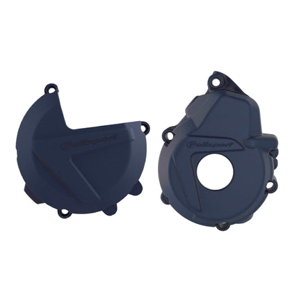 Polisport Clutch and Ignition Cover Protector Kit (Blue) - Compatible with Husqvarna FE 250 / 350 2019+ KTM EXCF / XCFW 250-350 2017+