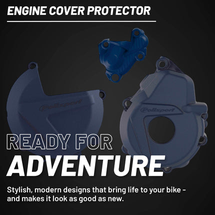Polisport Clutch and Ignition Cover Protector Kit (Blue) - Compatible with Husqvarna FC 250/350 (2019-2022)