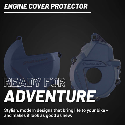 Polisport Clutch and Ignition Cover Protector Kit (Blue) - Compatible with Husqvarna FE 250 / 350 2019+ KTM EXCF / XCFW 250-350 2017+