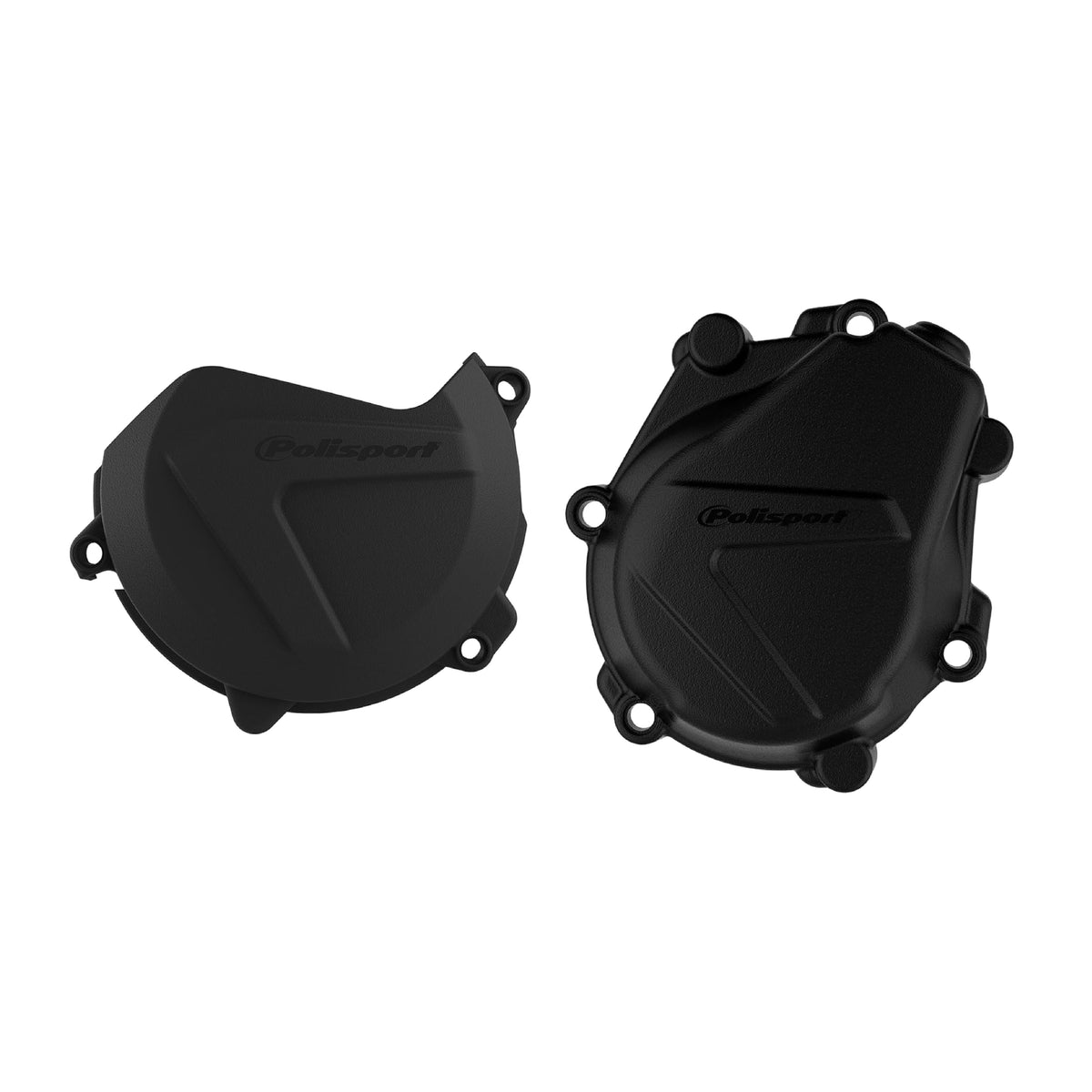 Polisport Clutch and Ignition Cover Protector Kit (Black) - Compatible with KTM and Husqvarna