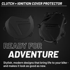 Polisport Clutch and Ignition Cover Protector Kit (Black) - Compatible with KTM and Husqvarna