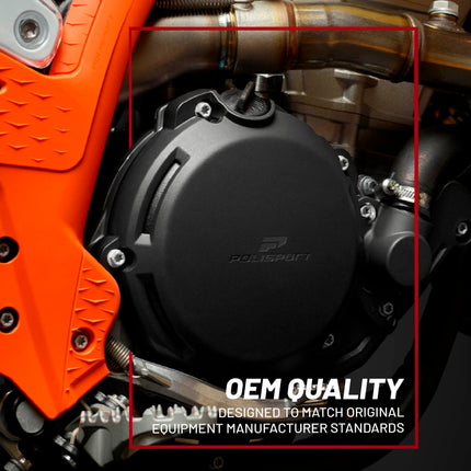 Polisport Clutch and Ignition Cover Protector Kit (Orange) - Compatible with KTM  XC-F/SX-F 450 (2016-2022)