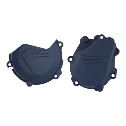 Polisport Clutch and Ignition Cover Protector Kit (Blue) - Compatible with Husqvarna FC 450 (2016-2018)