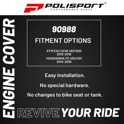 Polisport Motocross Motorcycles (MX) Engine Covers Protector Kit for KTM EXC/XCW 450/500 (2013-2016) & Husqvarna FE 450/501 (2014-2016)Dirt Bikes