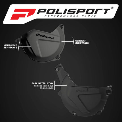 Polisport Motocross Motorcycles (MX) Engine Covers Protector Kit for KTM EXC/XCW 450/500 (2013-2016) & Husqvarna FE 450/501 (2014-2016)Dirt Bikes
