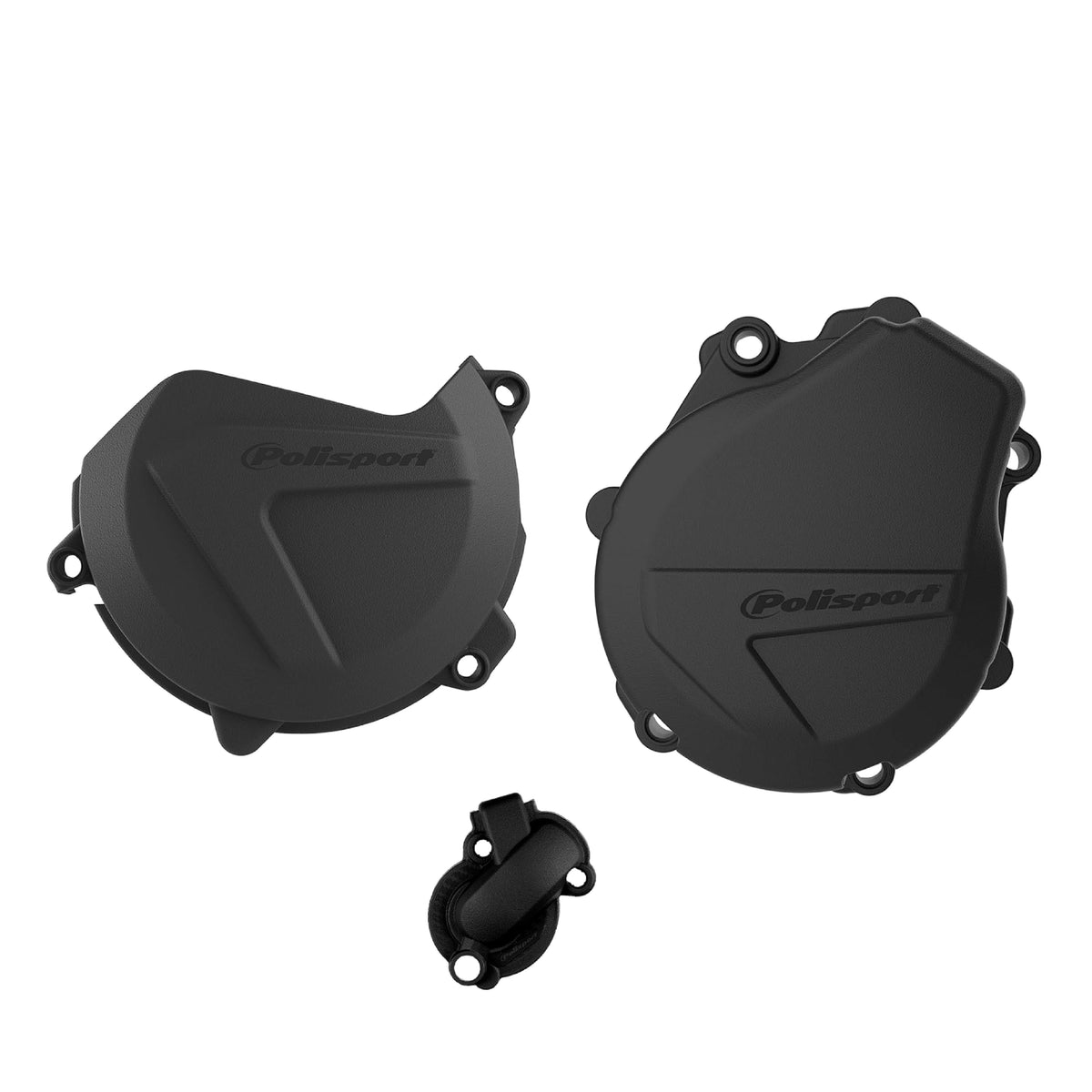 Polisport Clutch and Ignition Cover Protector Kit (Black)- Compatible with KTM